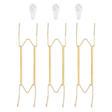 Imagem de Cabides de parede para parede de 25 a 40 cm, pacote com 3, dourado