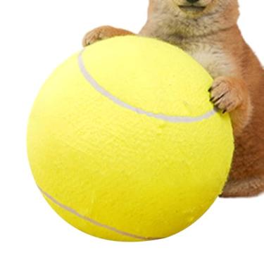 Imagem de Bolas de tênis para cães, brinquedo para mastigar cachorro - Bola de limpeza de dentes de cachorro - Suprimentos de estimação interativos de tamanho grande mastigação de brinquedos para animais pequen