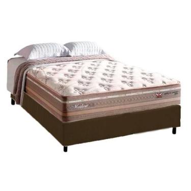 Imagem de Cama Box Casal com Colchão Herval Moskow Molas Maxspring 138x188x73cm 