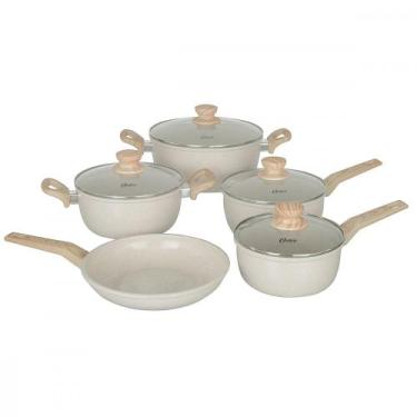 Imagem de Jogo de Panelas Com 5 Peças Oster Marble Life Cerâmico Antiaderente - 