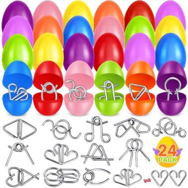 Imagem de Ovos de Páscoa Shemira preenchidos com quebra-cabeça de metal x24