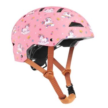 Imagem de WHALEZON Capacete De Bicicleta Infantil Para Crianças De 3 A 5 Anos, 8 A 14 Anos, Dupla Certificação Cpsc Astm, Skate, Bicicleta, Scooter, Ciclismo, Bmx, Skate, Capacete Unicórnio Para Meninas, Rosa