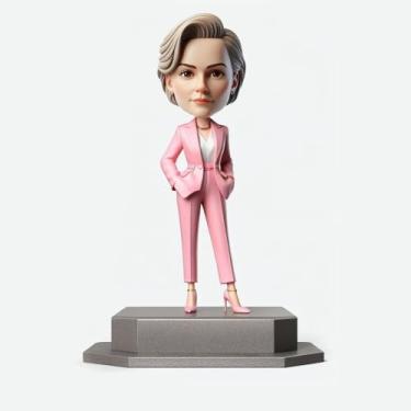 Imagem de Corporate Woman in Power Suit Bobblehead feito à mão a partir da foto, presente exclusivo para decoração de parceiro de negócios