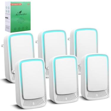 Imagem de VZZNN Pacote Com 6 Ionizadores De Ar Plug-In, Purificadores De Ar De Operação Silenciosa Para Casa, Escritório, Quarto, Cozinha, Garagem, Purificadores De Ar Portáteis, Anti-Cheiro De Animais De Est