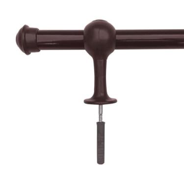 Imagem de Kit Varão de Madeira Para Cortina Simples 2,00 Metros 19mm com Ponteira e Suporte