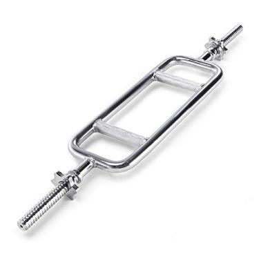 Imagem de Marcy Barra de tríceps cromada sólida roscada para halterofilismo e musculação IRBB-34T