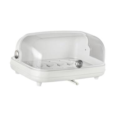 Imagem de IEUDNS TableWware Caixa de armazenamento Cup Storage Storage 1181x827x630 Cup de mesa de mesa Organizador com tampa transparente para xícaras de chá armário, Branco