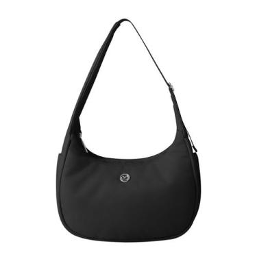 Imagem de Bolsa de ombro Babysun Mini feminina Nylon Crescent 4L preta