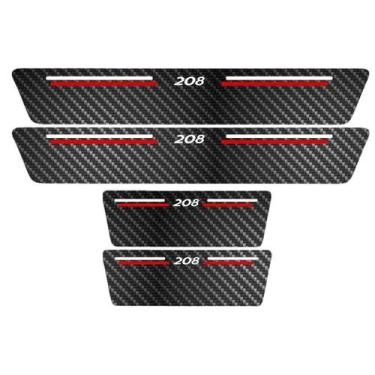 Imagem de Kit Soleira Protetora Porta Premium Red Carbono - 208 - Jhow Adesivos