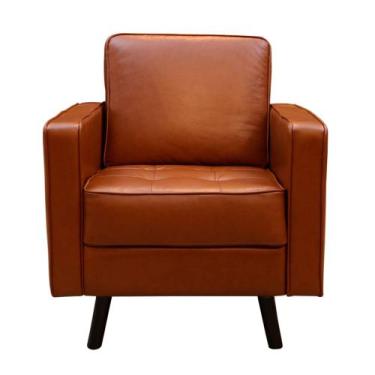 Imagem de Poltrona Stela 80cm Couro Marrom - Sallar Home
