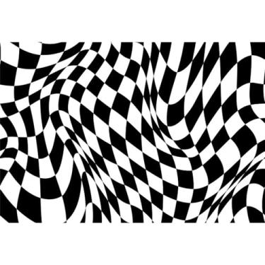 Imagem de DORCEV Quadro de damas preto e branco redemoinho cenário fotográfico 3 x 3 m geométrico abstrato vórtice damas fotografia fundo quadriculado xadrez arte moderna cosplay aniversário festa casamento