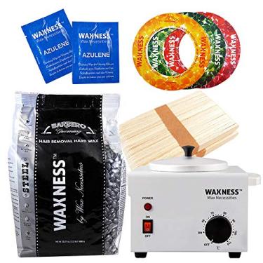 Imagem de Wax Necessities Kit De Depilação Sem Tiras Barbero Grooming Men Com Bolsa Cera Grande 2,2 Libras