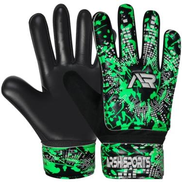 Imagem de Arsh Sports Luvas De Goleiro Futebol Sports, Para Crianças, Meninos E Jovens, Proteção Dupla O Pulso Com Palma Superaderente 4 Mm (Verde, Tamanho 4, Adequado Crianças 6 A 9 Anos)