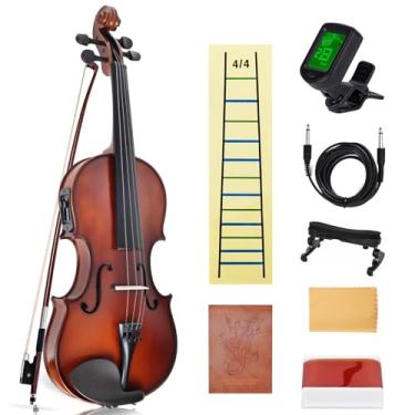 Imagem de INEFFA Violino Elétrico/Acústico Com Acessórios De Ébano - Perfeito Para Palco E Prática. Estojo Transporte, Arco, Ponte, Breu, Apoio Ombro, Adesivos, Afinador, Instruções, Artesanato Em Bordo, Abet