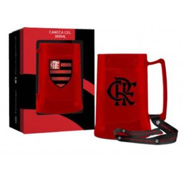 Imagem de Caneca gel 300ml com cordão times flamengo crf oficial - Brasfoot