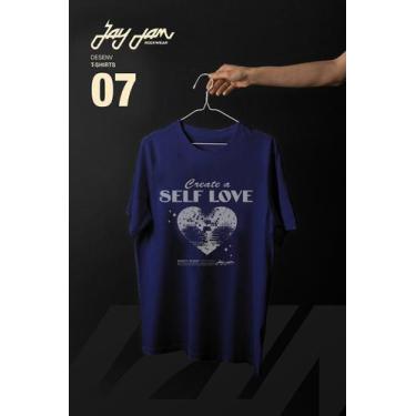 Imagem de Camiseta t-shirt vintage create a self love azul - JAY JAM, G4