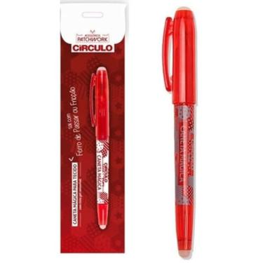 Imagem de Caneta Mágica Fantasminha - Circulo | Apaga com Ferro | Ideal para Patchwork, Costura e Artesanato Ferramenta Essencial para Quem Trabalha com Patchwork, Costura, Bordado e Artesanato (10 - Vermelho)
