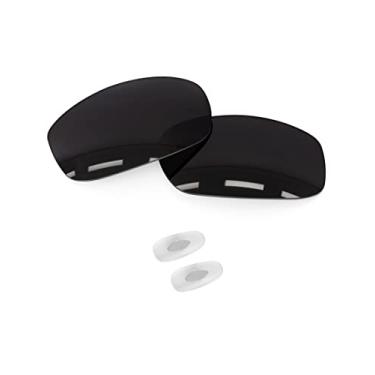 Imagem de Forobb Lentes de reposição polarizadas de 1,6 mm e peças de nariz compatíveis com óculos de sol RayBan RB3445-61 mm - preto carbono - policarbonato polarizado