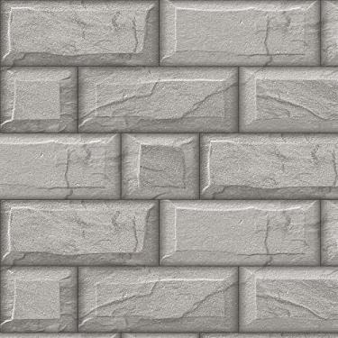 Imagem de Papel De Parede Adesivo Lavável Tijolos Cinza Muro 3m
