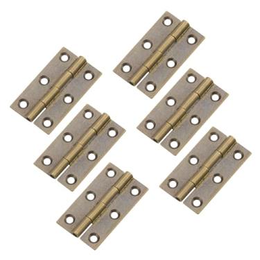 Imagem de Dobradiças para caixa de joias Mcredy Dobradiças de latão bronze com parafusos de montagem Dobradiça de extremidade de 3,8 cm Pacote com 6