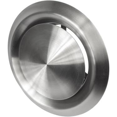 Imagem de Repa Market Difusor universal de aço inoxidável de 10 cm - válvula ajustável - fluxo de ar ideal - entrada de ar, ventilação do duto de exaustão - capa de grade de ventilação de metal redonda -