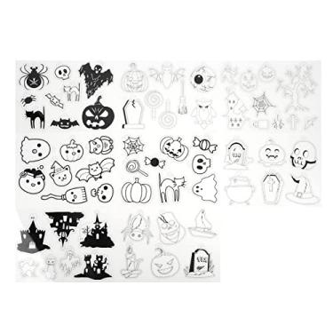 Imagem de WGFOIP 8 peças de folhas encolhidas, estilo Halloween, papel retrátil, acessórios de plástico retrátil para chaveiro e decoração de joias, Defult