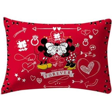Imagem de Fronha Avulsa Mickey E Minnie 100% Algodão 48x68cm Vermelho - PORTALLA