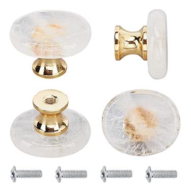 Imagem de GORGECRAFT 4 peças pequeno puxador de cristal de quartzo feito à mão puxadores de gaveta puxadores de armário de pedra natural puxadores decorativos vintage com parafusos de montagem para armário cozinha guarda-roupa móveis