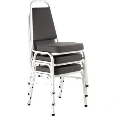 Imagem de Kit 3 Cadeiras Empilháveis Hotel Plus Cinza - OUTRAS MARCAS