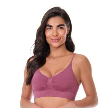 Imagem de Sutiã Top Alça Fina Regulável com Bojo Removível sem Costura Dusty Pin