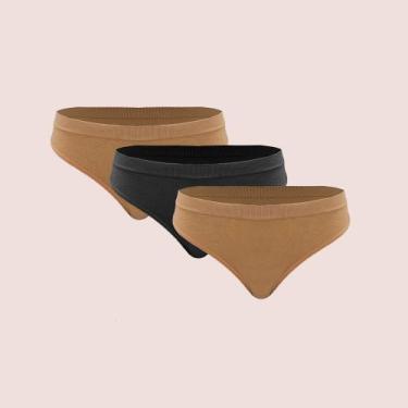 Imagem de Kit 3 Calcinha Fio Dental Modeladora Sem Costura Selene, Sortidas, M