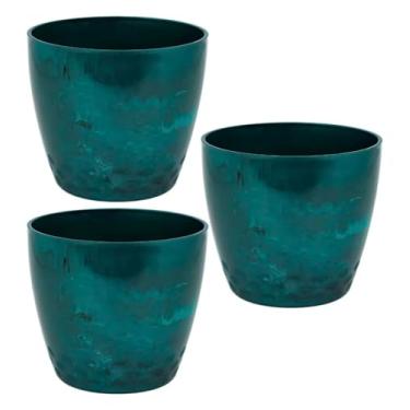 Imagem de 3 Vasinhos Pra Planta Pequena N1 - Suculentas - Modelo Marmorizado Premium (VERDE)