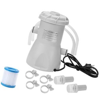 Imagem de Generic Bomba de filtro para piscina acima do solo de 530 GPH, 30 W, plugue UE 220 V, dispositivo de limpeza multifuncional leve e de fácil instalação