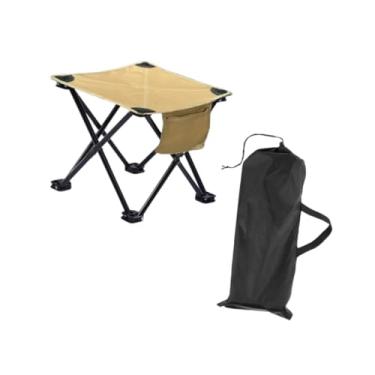 Imagem de menolana Assento de banco de acampamento, banco dobrável portátil, cadeira de de aço carbono, reclinável, apoio para os pés, mini cadeira dobrável, Xl