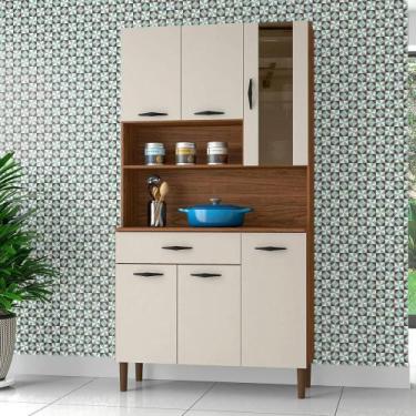 Imagem de Armário Cozinha Completa Golden Nogueira/Off White - KITS PARANÁ