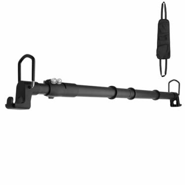 Imagem de Cabide de carro resistente, suporte de roupas para carro, telescópico, de 86 a 137 cm. O envoltório de silicone antiderrapante reforçado mantém as roupas secas e arrumadas. Adequado para trailers,