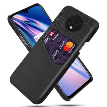 Imagem de Capa para Oneplus 7t,Tela e tampa de couro PU,Antideslizante,360°cobertura completa à prova de choque com 1 slot de cartão atrás,Prevenção de queda-Black