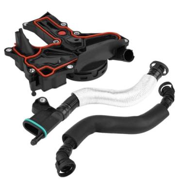 Imagem de WayJun Válvula PCV separador de óleo de válvula de ventilação do cárter do motor com kit de mangueira de respiro compatível com Audi A3, A4, A5, Q5, TT, VW Beetle, CC, Jetta, Passat, Tiguan Substitui