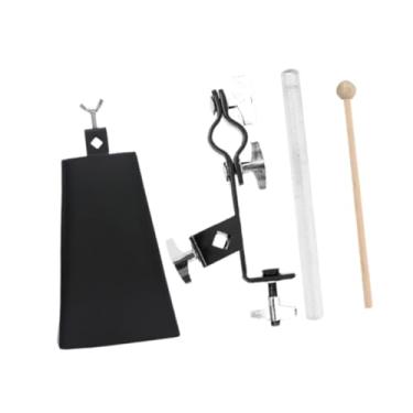Imagem de Colaxi Sino de vaca com braçadeira, suporte de metal, acessório para pedal de bateria, ajustável para bateria, suporte de percussão de 6", C Set