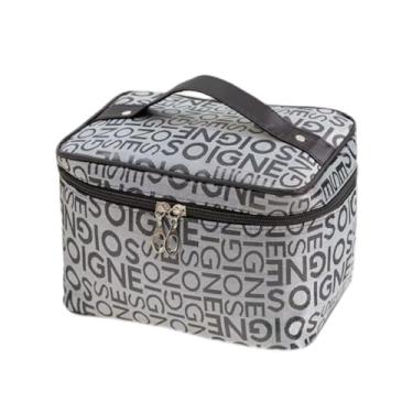 Imagem de Bolsa de Maquiagem Organizadora de Maquiagem e Cosméticos Estojo Grande(CINZA-BS028)