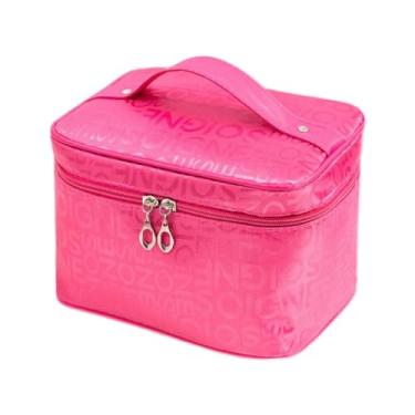 Imagem de Bolsa de Maquiagem Organizadora de Maquiagem e Cosméticos Estojo Grande(PINK-BS028)
