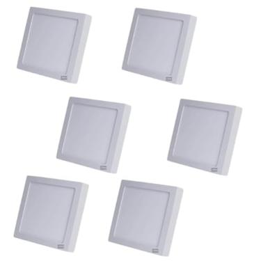 Imagem de Kit 6 Plafon LED sobrepor quadrado 18W, 3000k branco quente LUMANTI