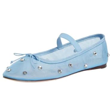 Imagem de KaroNairy Sandálias de plataforma para mulheres, ráfia, alpargata, cunhas, verão, praia, sandálias, tecido, palha, crochê, ajustável, fivela dupla, sem salto, Azul, 39