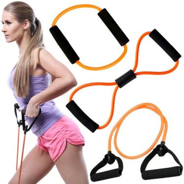 Imagem de Kit 3 Elástico Exercício Treino Fisioterapia Faixa Elástica - Halken
