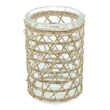 Imagem de WOLFF - Vaso de Vidro e Fibra Natural 10cm x 13cm