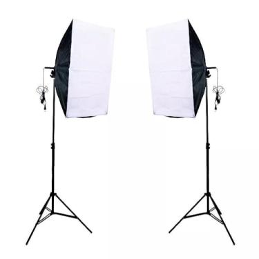 Imagem de Softbox 50x70cm com Tripé e Soquete E27 para Luz de LED Portátil – Iluminação Contínua Ideal para Gravar Vídeo(2PCS)