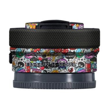 Imagem de Adesivo de lente de câmera para Sony E 16-50mm II Macro Coat Wraps Película Protetor Vinil Decalque Skin 16-50 II (Graffiti White)