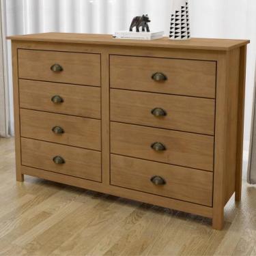 Imagem de Cômoda Para Quarto 125cm Com 8 Gavetas Lázio Freijó F07 - Mpozenato, F