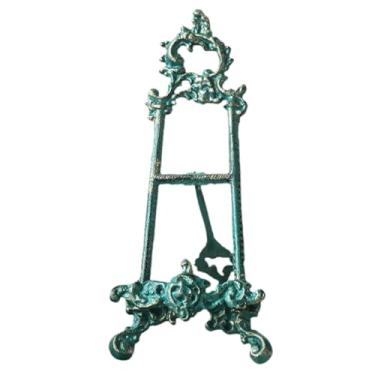 Imagem de FLCPJGV Cavalete Suporte de Exibição Suporte de Moldura Organizador de Armazenamento Multifuncional Azul Ornamento de Ferro para Armário Sala de Estar Mesa de, L