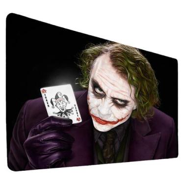 Imagem de Mousepad Gamer Coringa Sorriso Joker, Palhaço Terror 90x40, Baralho Tr